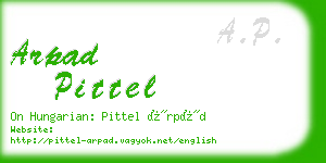 arpad pittel business card